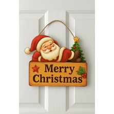 Mey İthalat Yıldızlı Ahşap Noel Kapı Süsü Yılbaşı Mazemeleri Yılbaşı Temalı Hediyeler 2026 (25-20 Cm)