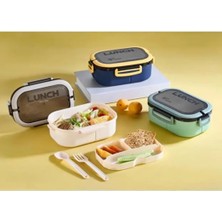 Mey İthalat Jouis Beslenme Kutusu 1200 ml 2 Katlı 6 Bölmeli Bpa'sız Pp Plastik Sefer Tası ve Beslenme Çantası - Lunch Box, Çatal Kaşık ve Bıçak Dahil Okul Beslenme (Yeşil)