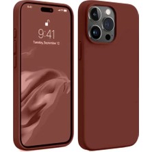 Bezos iPhone 15 Pro Max Kılıf First Silikon - Bordo