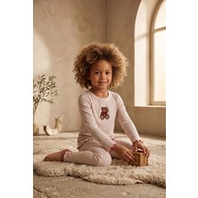 Bony Socks Kız Çocuk Teddy Desenli Pijama Takımı Ekru