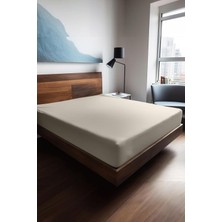 Mey İthalat Soley Plane 100X200 Ranforce Fited Çarşaf, Ekru
