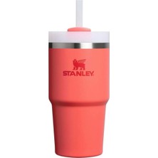 Mey İthalat Stanley Quencher Pipetli Termos Bardak, 0.60 Litre, Mercan (Hot Coral)