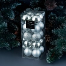 Mey İthalat Koopman New Year 20 Parça Yılbaşı Topu Platin 40 mm
