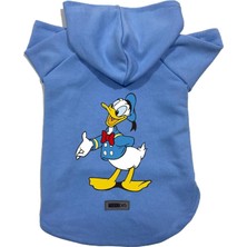 Mey İthalat Kapişonlu Polar Sweatshirt Köpek ve Kedi Kıyafeti & Elbisesi Mavi Donald Xl