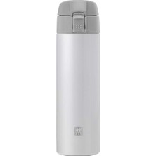 Mey İthalat Zwilling Thermo Matara, 7 Saat Sıcak 12 Saat Soğuk Tutar, Paslanmaz Çelik, Beyaz-Gri, 450 ml
