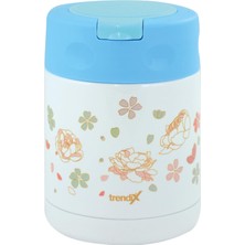 Mey İthalat Trendix Çelik Içli Termos 350 ml Mavi Çelik Kaşık Ile TX-6129