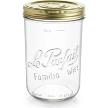 Mey İthalat Le Parfait Familia Wiss 1000 ml / 1 L Cam Saklama ve Konserve Kavanozu, Kahve ve Kuru Gıda Için, Çift Kapaklı Vakumlu Kapatma Sistemi