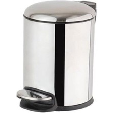 Mey İthalat System Pedallı Parlak Nikel Çöp Kovası 3 Lt / 265X203X203 mm