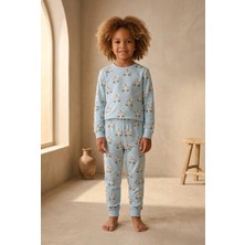 Bony Socks Çocuk Hayvan Desenli Pijama Takımı Mavi