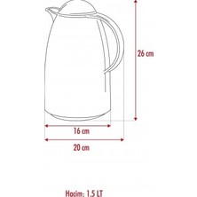 Bezos 1.5 Lt Isı Yalıtımlı Çay ve Soğuk Su Termosu Şeffaf (12 Saat Sıcak Tutar& Içi Camdır)