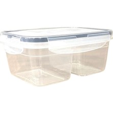 Mey İthalat Buffer® 2 Bölmeli 0,45+0,45 Litre Kilitli Kapaklı Erzak Saklama Kabı LC-524