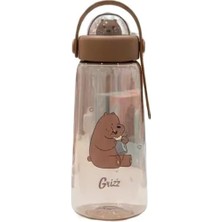 Mey İthalat Mınıso We Bare Bears Lisanslı Figürlü Plastik Şişe (600ML) - Boz Ayı