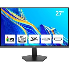Mey İthalat Npc MF2708-A V2 27" 120Hz 5ms IPS Monitör - Full Hd 1920X1080, HDMI Vga, Monitör