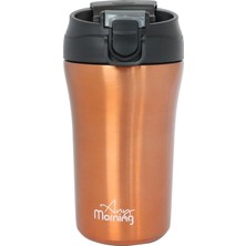 Mey İthalat Any Morning 400 ml Paslanmaz Çelik Termos Mug, Çift Işlevli Sızdırmaz Kapaklı, Bakır SI232021
