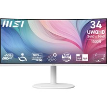 Mey İthalat Msı 34" Modern MD342CQPW Kurumsal Monitör, Uwqhd Kavisli 1500R Va 120Hz 1ms, Adaptive-Sync, Type-C