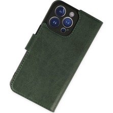 Bezos iPhone 14 Pro Kılıf Trend S Plus Kapaklı Kılıf - Yeşil
