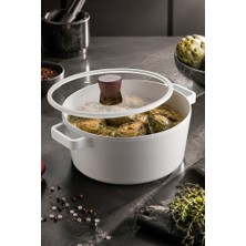 Neoflam Fika Seramik Kaplama Indüksiyonlu Tencere 24 cm - Beyaz