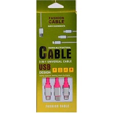 Mey İthalat Suffie Mtl 3 In 1 USB Kablo Pembe