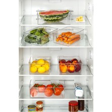 Mey İthalat Deconox Kırılmaz Ultra Dayanıklı Buzdolabı Düzenleyici Organizer Kutu Şeffaf - 30X21X9 cm (812)