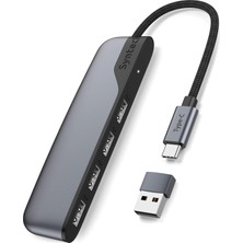 Mey İthalat Syntech USB C - USB Hub 4 Bağlantı Noktası, Tip C - USB 3.0 Hub, USB C - USB Adaptörü (Usb 2.0), Thunderbolt 3 - USB Hub Thunderbolt 4 MacBook Pro, iPad Pro, Imac, Surface ile Uyumlu