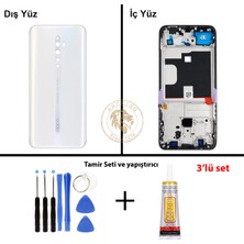Arsking Oppo Kasa Reno Z2 Kasa Beyaz Reno Z2 Kasa Beyaz Yapıştırıcı B-7000 Yapıştırıcı Vida Seti Arka Kapak Arka Cam Batarya Kapağı Lazer Kesim Kapak Pil Kapağı Back Cover