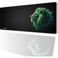 Mey İthalat Sonictouch Ultragrand Siyah ve Neon Yeşili Aslan Dikişsiz Xxl Gaming Oyuncu Masaüstü Klavye Mouse Pad 40X90CM
