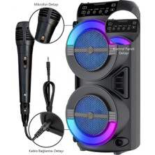 Bezos Rgb Işıklı Bluetooth Hoparlör Kablosuz Taşınabilir Stereo Speaker