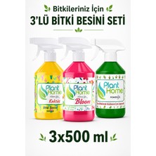 Plant Home Power Mix Bitki Besini Üçlü Set Power Mix Bloom Kaktüs 3x500 ml