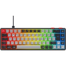 Mey İthalat Rampage Yoru Mini Type-C Bağlantı Rgb Mekanik Gaming Oyuncu Klavyesi Red Switch Q Tr Hot Swap