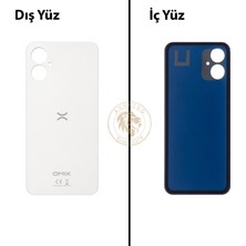 Arsking Omix X5 Beyaz Arka Kapak Arka Cam Batarya Kapağı Lazer Kesim Kapak Pil Kapağı Back Cover