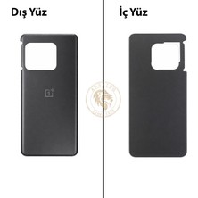 Arsking One Plus One Plus 10 Pro Siyah Arka Kapak Arka Cam Batarya Kapağı Lazer Kesim Kapak Pil Kapağı Back Cover