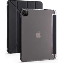 Mey İthalat Zore Apple ile Uyumlu iPad Pro 11 2020 (2.nesil) Kılıf Tri Folding Kalem Bölmeli Standlı Kılıf Siyah
