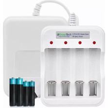 Mey İthalat Greentech Pil Şarj Cihazı (Dört Yuvalı) - 1.2V Ni-Mh/ni-Cd AA/AAA/GT-BC04