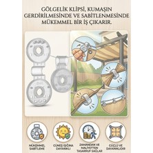 Segy Home Pratik Gölgelik Klipsi - Branda, File ve Sera Kumaşı Sabitleme Tutucu Klips Sıkıştırma Aparatı Bahçe, Balkon ve Sera Için Kumaş Sabitleme Aparatı 25 Adet