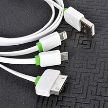 Mey İthalat Zore High Speed 3 In 1 Lightning Micro Type-C USB Kablo, Beyaz