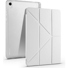 Mey İthalat Zore Galaxy ile Uyumlu Tab S11 Kılıf Zore Tri Folding Kalem Bölmeli Standlı Kılıf Gri