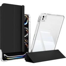 Mey İthalat Constraın Apple iPad Pro 11 2024 Kılıf Magnetik Ayrılabilen Airbagli Zore Sliding Tablet Kılıfı, Siyah