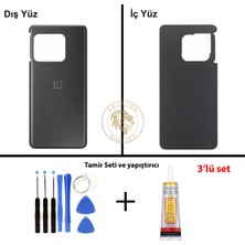 Arsking One Plus Vida Seti + Yapıştırıcı One Plus 10 Pro Siyah Yapıştırıcı B-7000 Yapıştırıcı Vida Seti Arka Kapak Arka Cam Batarya Kapağı Lazer Kesim Kapak Pil Kapağı Back Cover