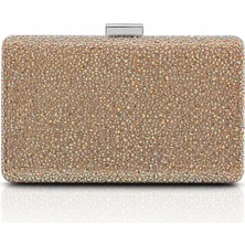 Seniorah Gold Hologram Parlak Taş Kaplama Düğün Nişan Kadın Abiye Çanta Clutch