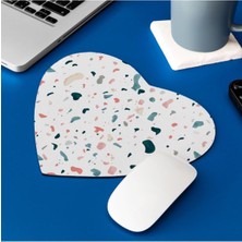 Mey İthalat Hediyesepeti Suluboya Efektli Şık Tasarım Kalp Mouse Pad 22 cm x 19 cm
