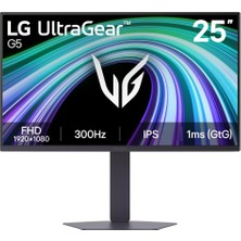 Mey İthalat Lg 25G550B-B 25" Ultragear G5 1ms (Gtg) 300Hz (2xhdmı+Display) Hdr 10 G-Sync Freesync IPS Panel Fhd Pivot Oyun Monitörü