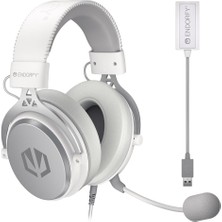 Mey İthalat Endorfy Viro Plus USB 7.1 Surround Gaming Kulaklık Beyaz Onyx White EY1A005