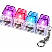 Mey İthalat Talky Işıklı Mini Klavye Anahtarlık, Click Sesli Mekanik Switch Fidget Oyuncak,rgb LED Işıklı Stres Giderici