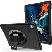 Mey İthalat Constraın - Apple iPad Pro 12.9 2018 (3.nesil) ile Uyumlu Tank Kılıf Omuz Askılı 360 Dönen Standlı Zırh Kapak