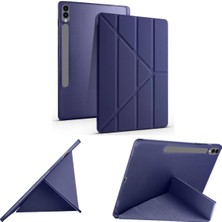 Mey İthalat Constraın - Samsung Galaxy Tab S9 Plus/tab S9 Fe Plus ile Uyumlu Kılıf Kalem Bölmeli Smart Standlı Yumuşak Kapak - Lacivert