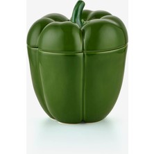 Bordallo Pinheiro Pepper Yeşil Seramik Saklama Kabı 22 cm