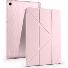 Mey İthalat Zore Galaxy ile Uyumlu Tab S11 Kılıf Zore Tri Folding Kalem Bölmeli Standlı Kılıf Rose Gold