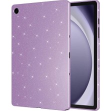 Mey İthalat Samsung Galaxy Tab A9 Plus 11INÇ ile Uyumlu Kılıf Işıltılı Parlak Görünüm Koton Case X210 X216 X218 Lila