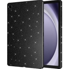 Mey İthalat Zore Galaxy ile Uyumlu Tab A9 Plus Simli Parlak Görünümlü Tablet Koton Kılıf Siyah