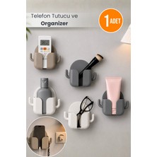 Orvila Yapışkanlı Telefon Tutucu 2 Kancalı Aparat Telefon Standı Anahtarlık Askısı